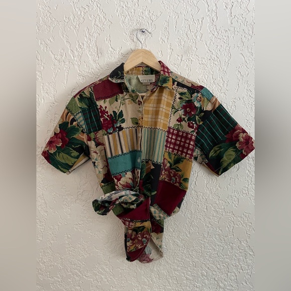 Casey & Max Tops - Dreamy Vintage RARE 90s Patchwork Cottagecore Prairie Top - S